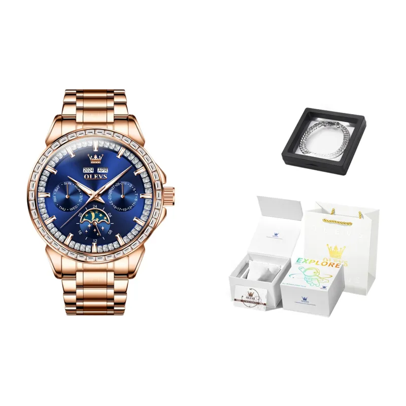 OLEVS Wisdom Series Mechanical Movement Watch Men's Watches White Dial-10