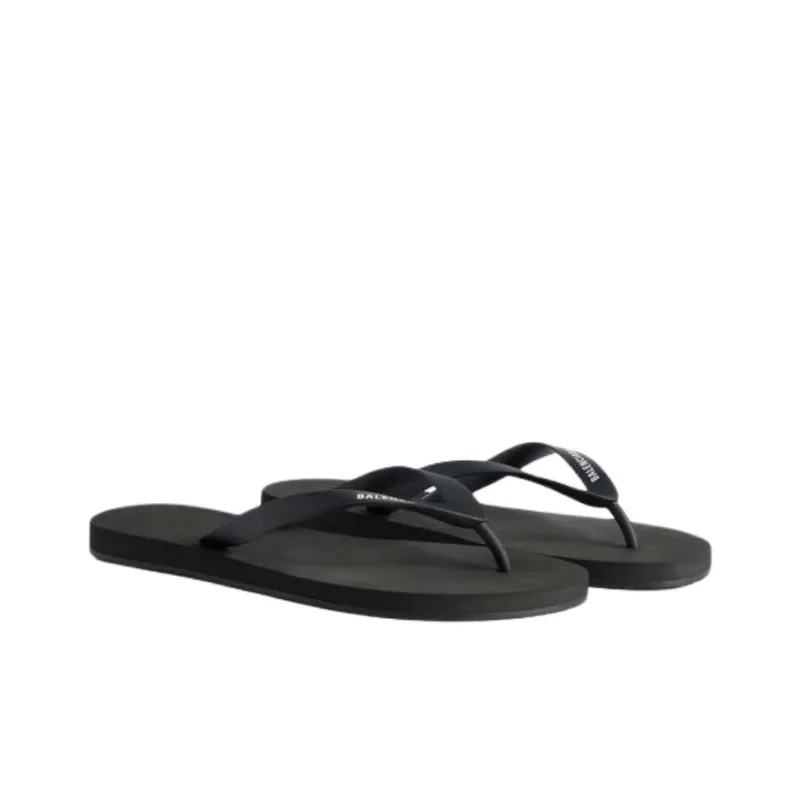 Balenciaga Slip Resistant Flip Flops Men's Black-2