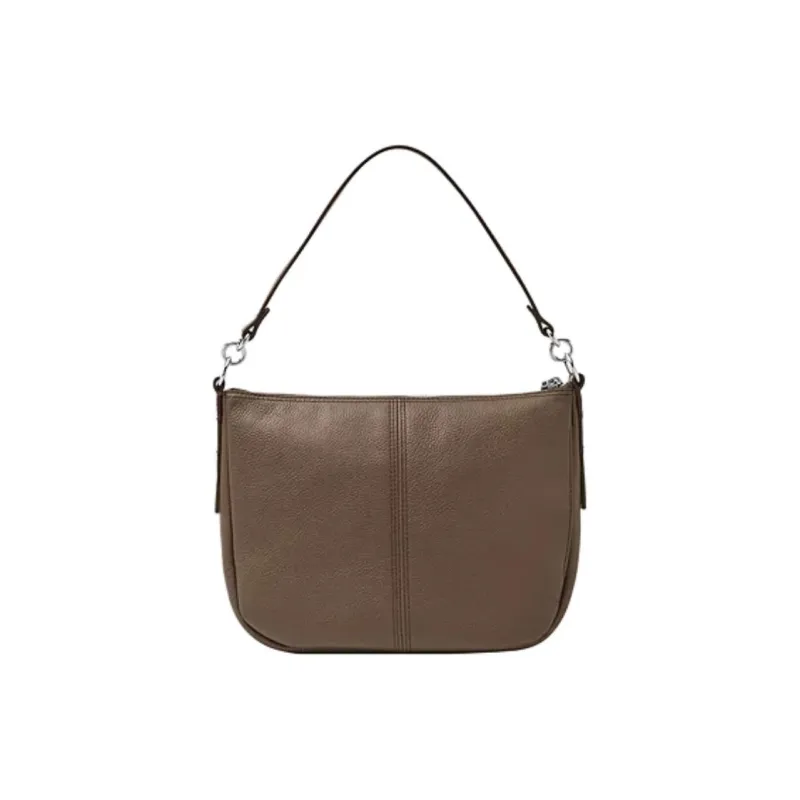 FOSSIL Leather Crossbody Handbag Women's Smoke Gray-1