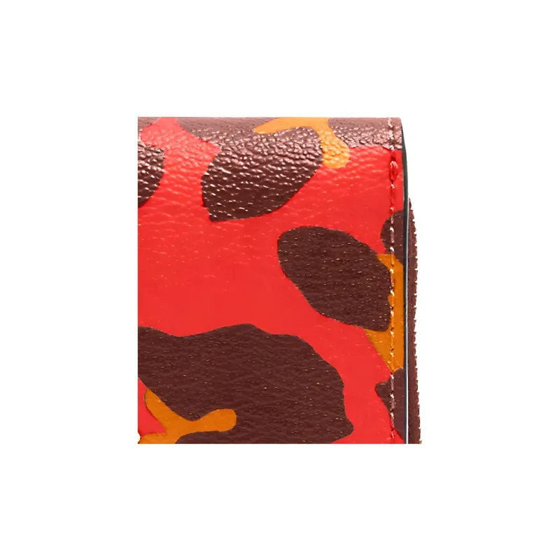 COACH Trifold Wallet Canvas Leather Wallet Mini Women's Poppy Red-3