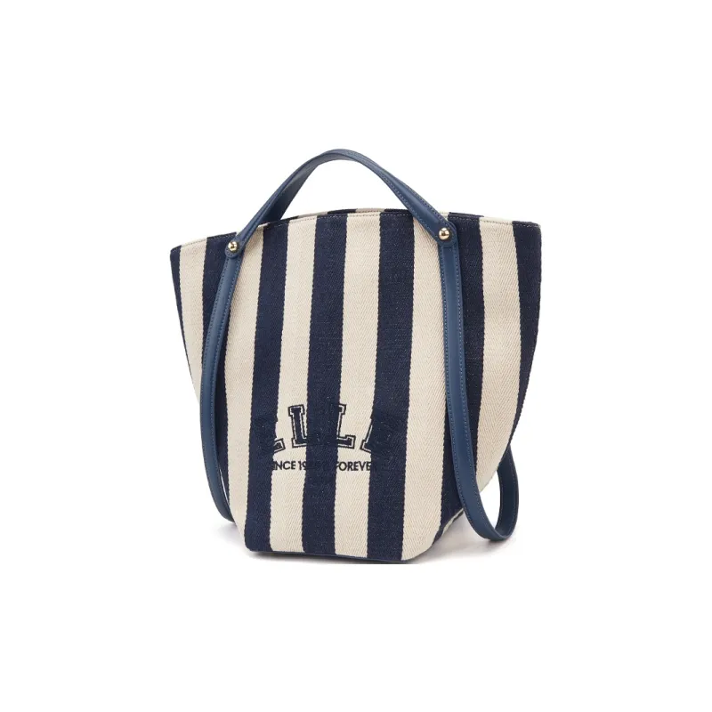 ELLE Fabric Tote One Shoulder Handbag Women's Blue-1