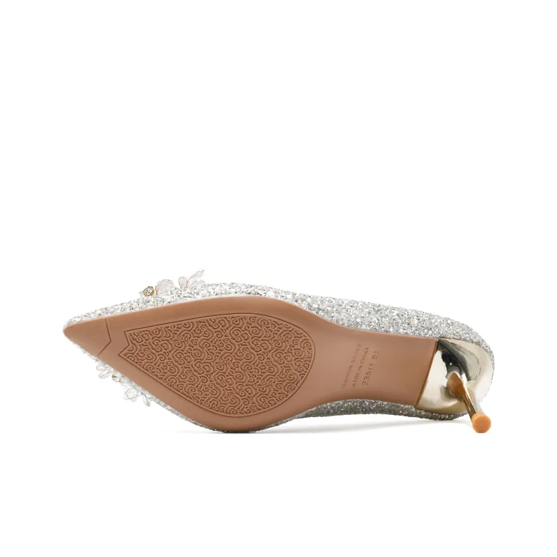 Be Good Slim Heel High Heels 6cm 8cm Women's Champagne-5