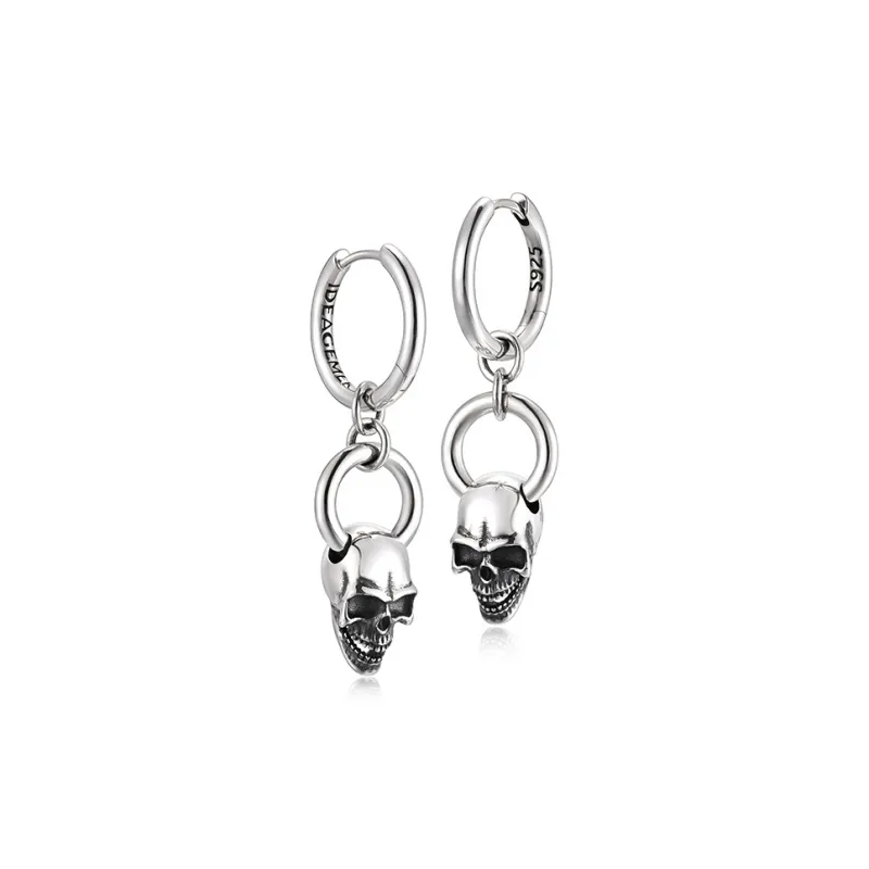 IDEAGEMER 925 Sterling Silver Earrings Men's-2