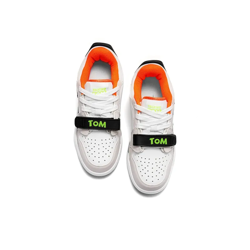 TALKING TOM Vintage Basketball Shoes Unisex Low Top Beige Orange/White/Gray Black-12