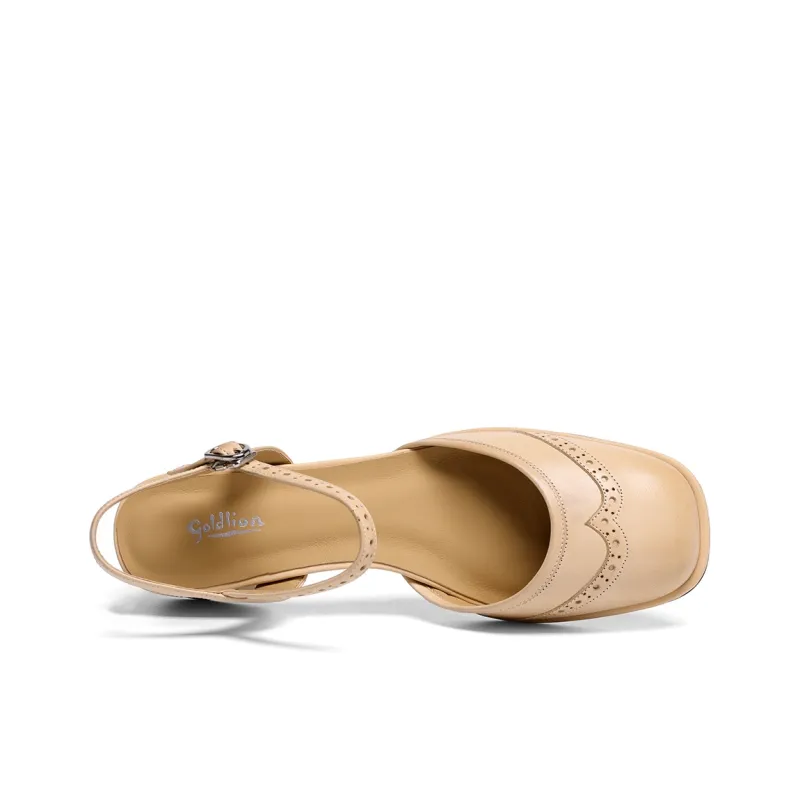 GOLDLION High Heels Women's Apricot/Black-2