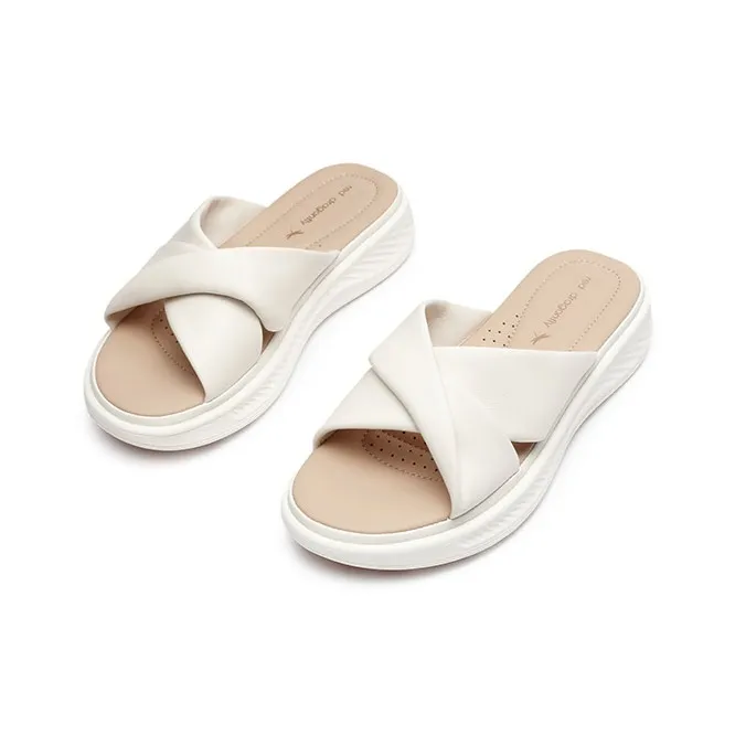 RED DRAGONFLY Slip Resistant Abrasion Resistant Slide Slippers Women's Ecru-3