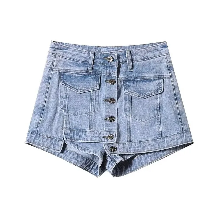 Mu Qingqing Denim Shorts Women's-0
