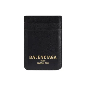 Balenciaga Cash Calfskin Card Holder Women's Black