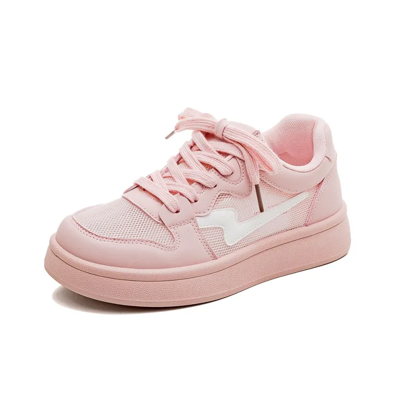 HUANQIU Slip Resistant, Lightweight, And Breathable Low Top Skateboard Shoes Women's Cherry Blossom Pink-1