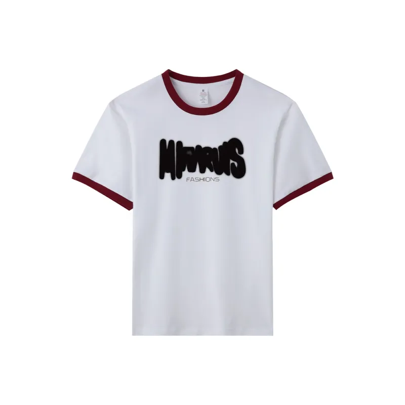 FAIRWHALE T Shirts Women's White & Burgundy-0