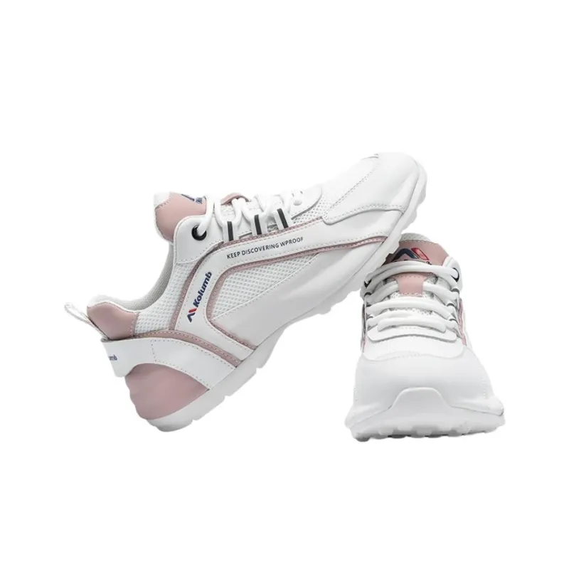 Kolumb Slip Resistant, Breathable, Height Increasing Low Top Casual Shoes Women's White Pink-2
