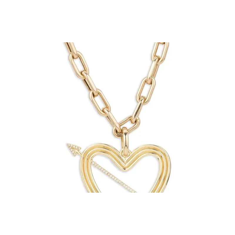 Adina Reyter 14K Yellow Gold Heart And Arrow Diamond Necklace-1
