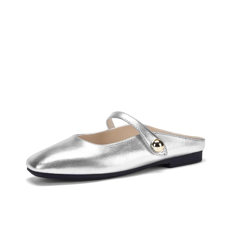 DAPHNE Slip Resistant Abrasion Resistant Closed Toe Slippers Women's Silver-1