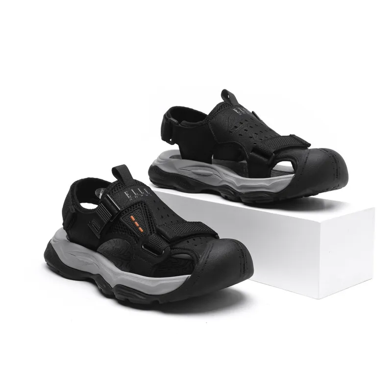 ELLE HOMME Slip Resistant And Breathable River Trekking Shoes Men's Black-2