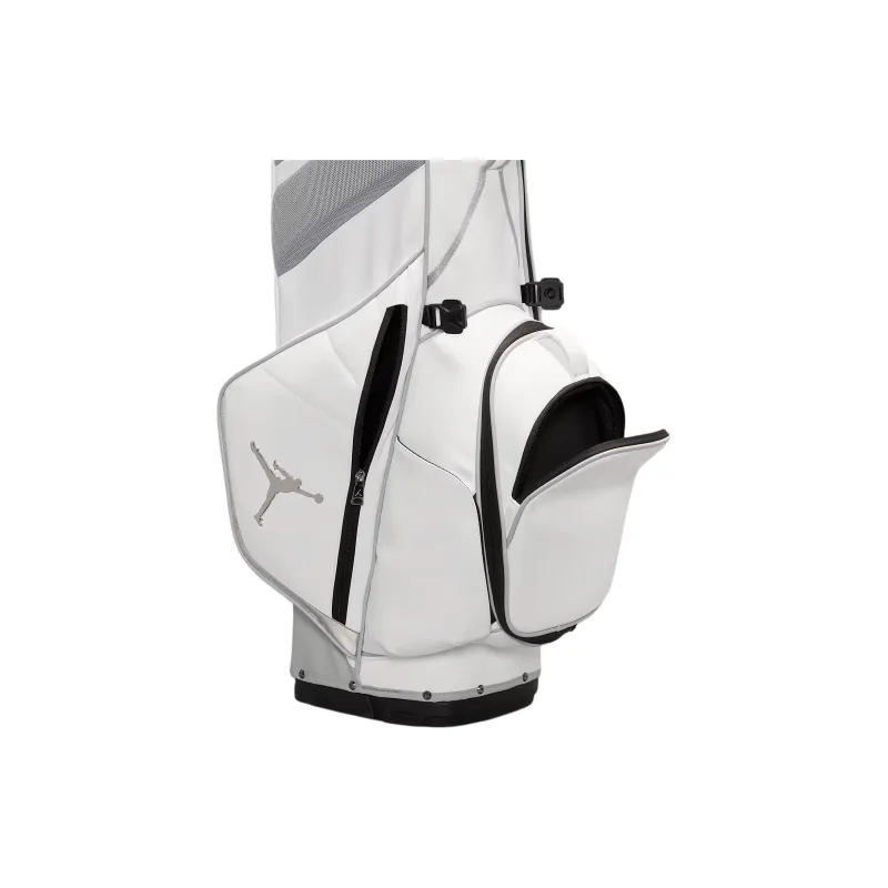 Jordan Fade Away Synthetic Leather Golf Bag For Travel Storage Bag Men's White & Wolf Gray & Metal Silver-6