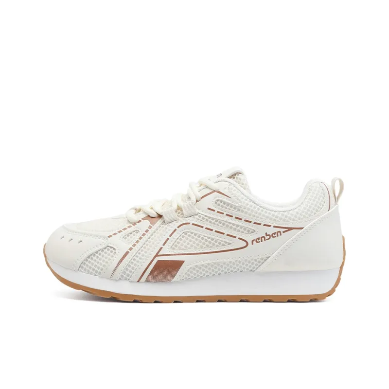 RENBEN Breathable And Lightweight Low Top Casual Shoes Women's Beige Khaki-0