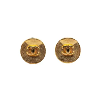 CHANEL 1998 Plated Cc Clip On Earrings Costume Earrings