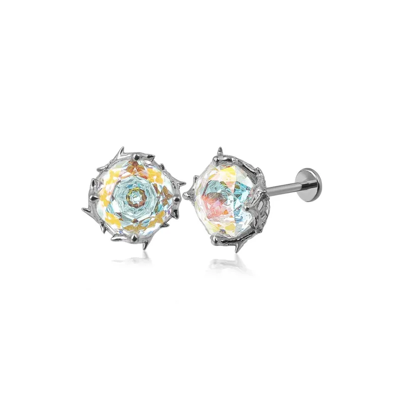 WIC Zircon Stud Earrings Unisex-20