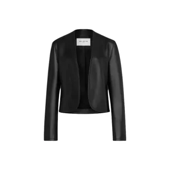 Alaia SS25 Leather Jacket Women's Black