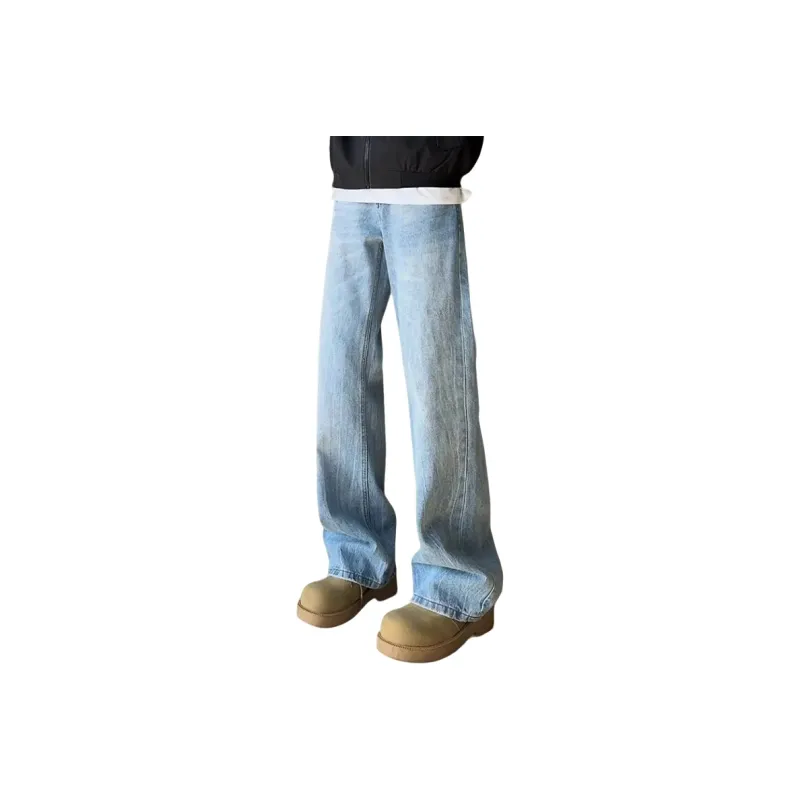 T IRA Jeans Unisex Lightning Pattern Denim Blue-0