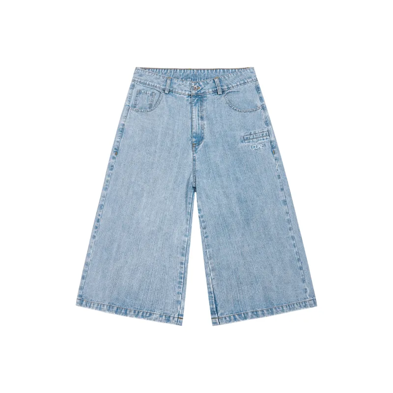 Coke Denim Shorts Unisex Light Denim Blue-0