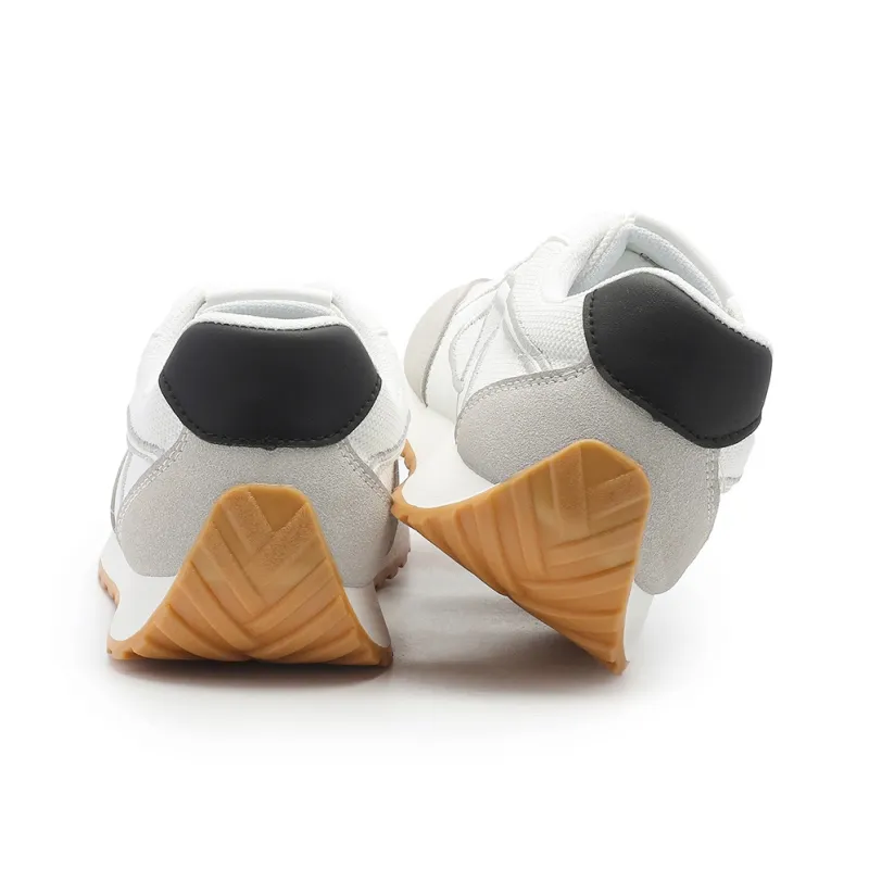 DEERWAY Abrasion Resistant Breathable Low Top Casual Shoes Women's White Gray-4
