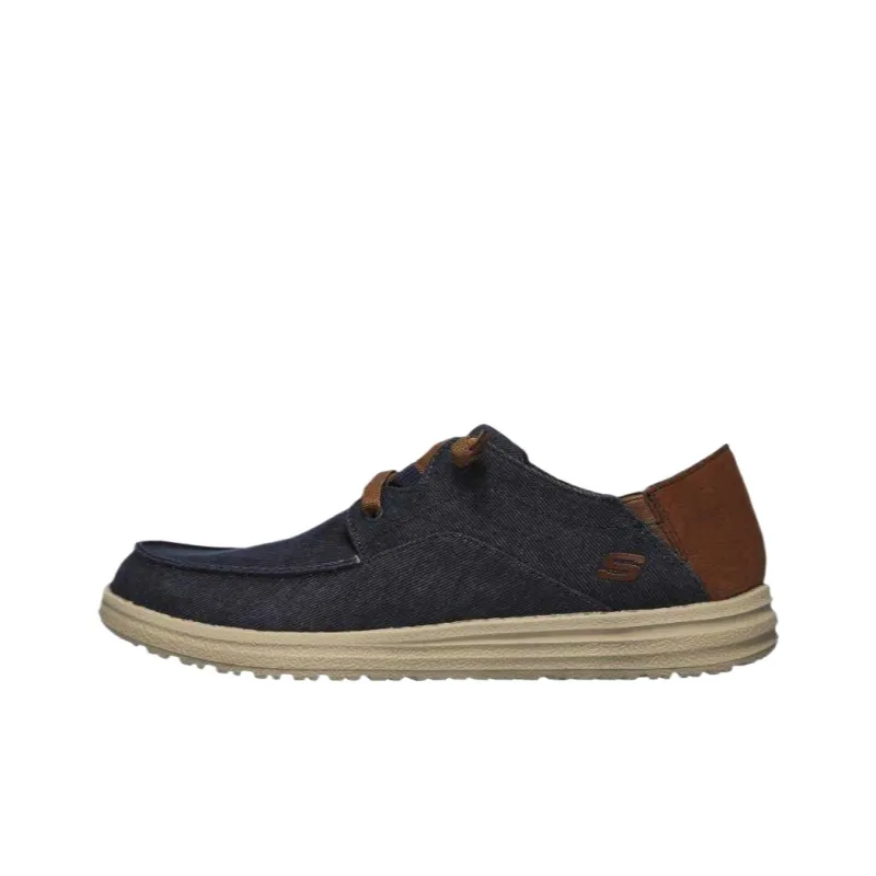Skechers Melson Planon Anti Slip Wear Resistant Low Top Casual Shoes Men's Marine Blue-0