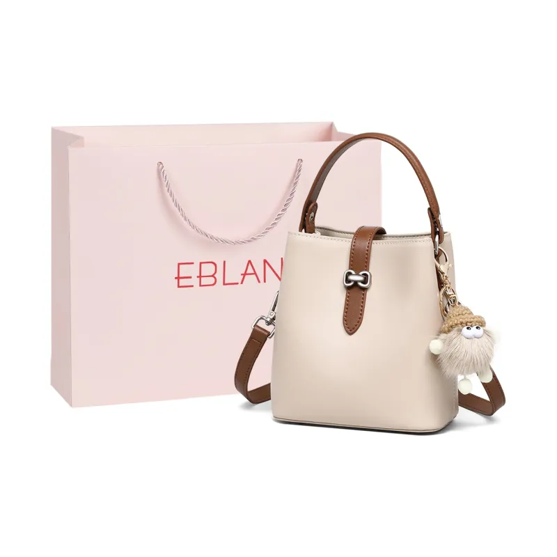EBLAN Cow Leather Handbag Regular Women's Ecru-0