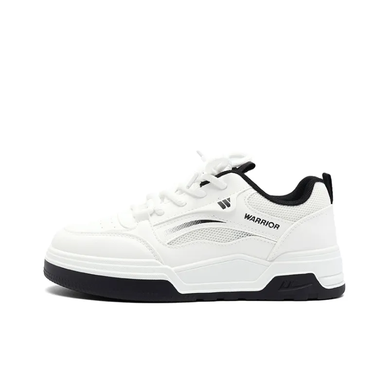Warrior Slip Resistant, Abrasion Resistant, Breathable Low Top Skateboard Shoes Women's White Black-0