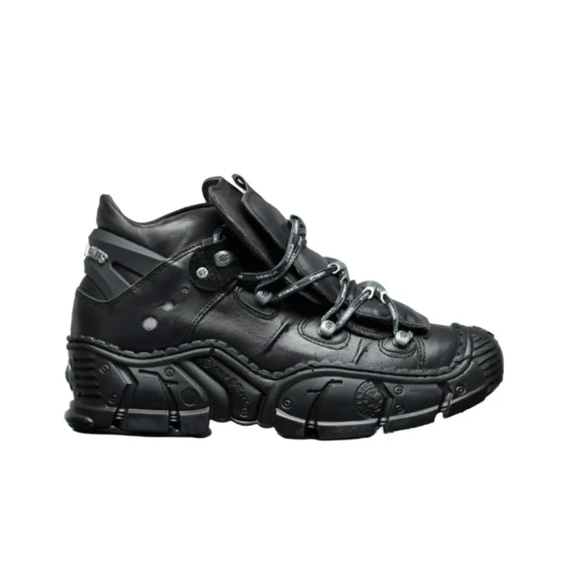 NEW ROCK x Vetements Mid Top Casual Shoes Men's Black-1