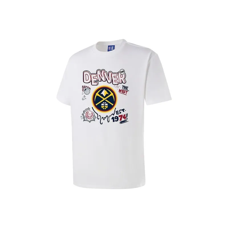 NBA T Shirt Unisex White Denver Nuggets-0