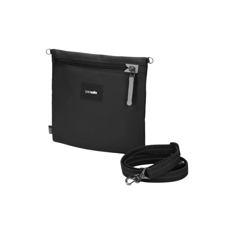 PACSAFE Recycled Polyester Shoulder Bag, Crossbody Bag Unisex Black-2