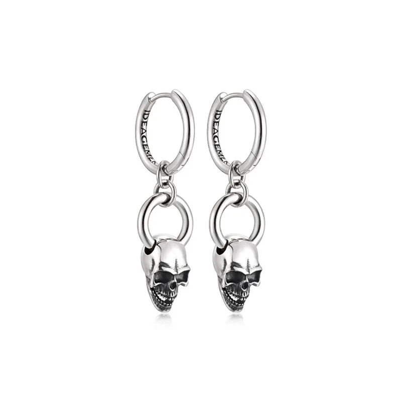IDEAGEMER 925 Sterling Silver Earrings Men's-3