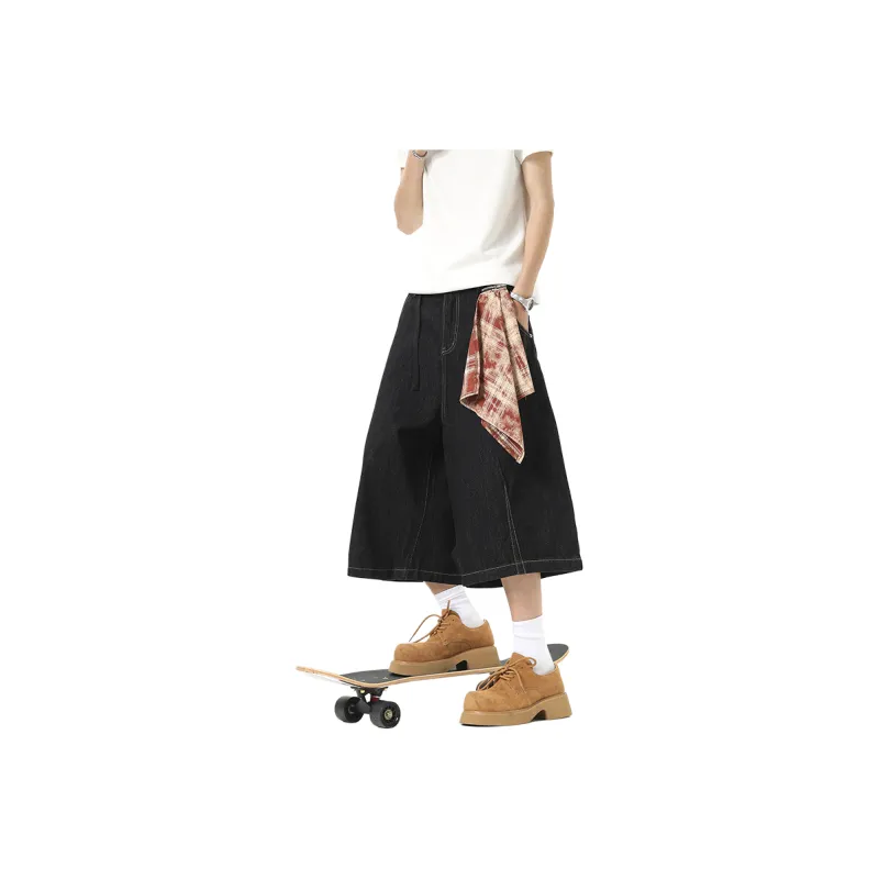 TELENT Denim Shorts Unisex Black-1