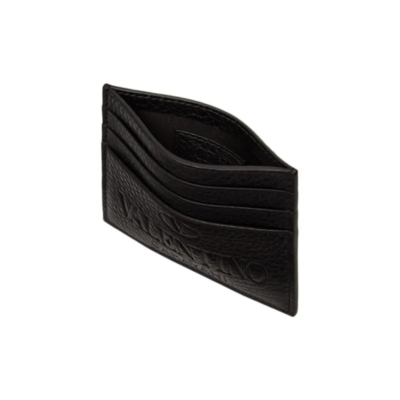 Valentino Cow Leather Card Holder Men's Black-4