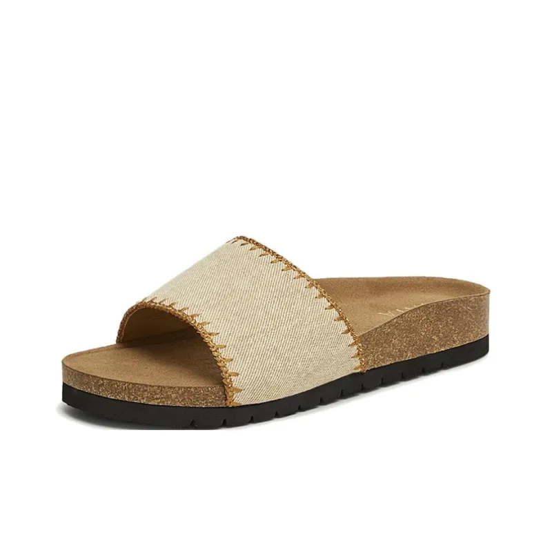 TATA Rubber Sole Cuffed Quiet Slide Slippers Women's-5