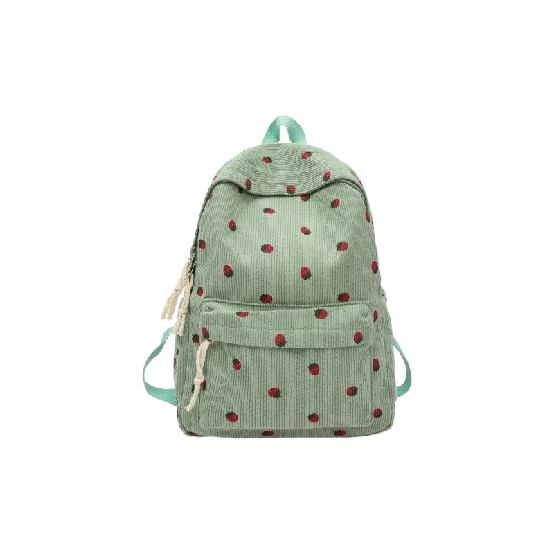 Meow In The Grass Corduroy Backpack Women's Black/White/Light Pink/Dark Pink/Green/Coffee-22