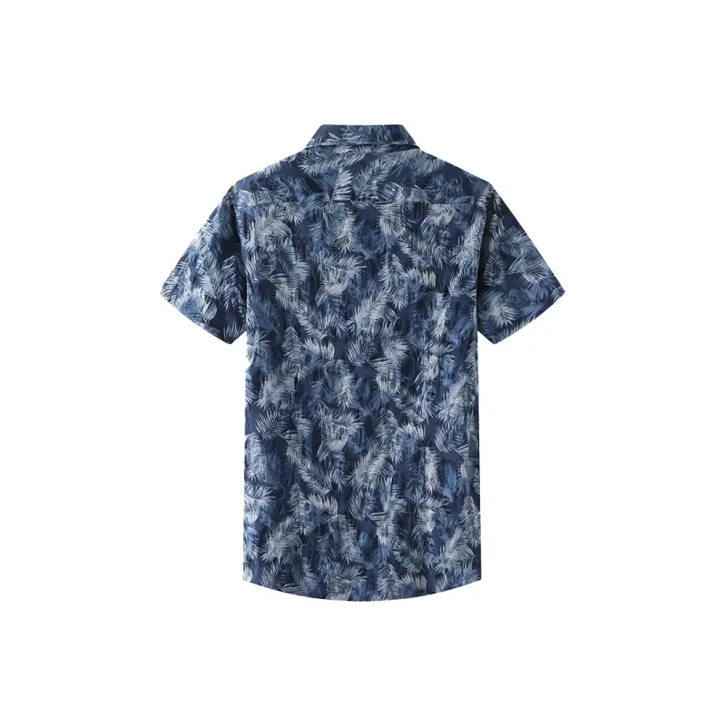 ARTSDON Shirts Men Navy Blue Pattern-1