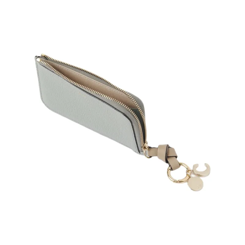 Chloe Alphabet Calfskin Wallet Women's Blue Green-3