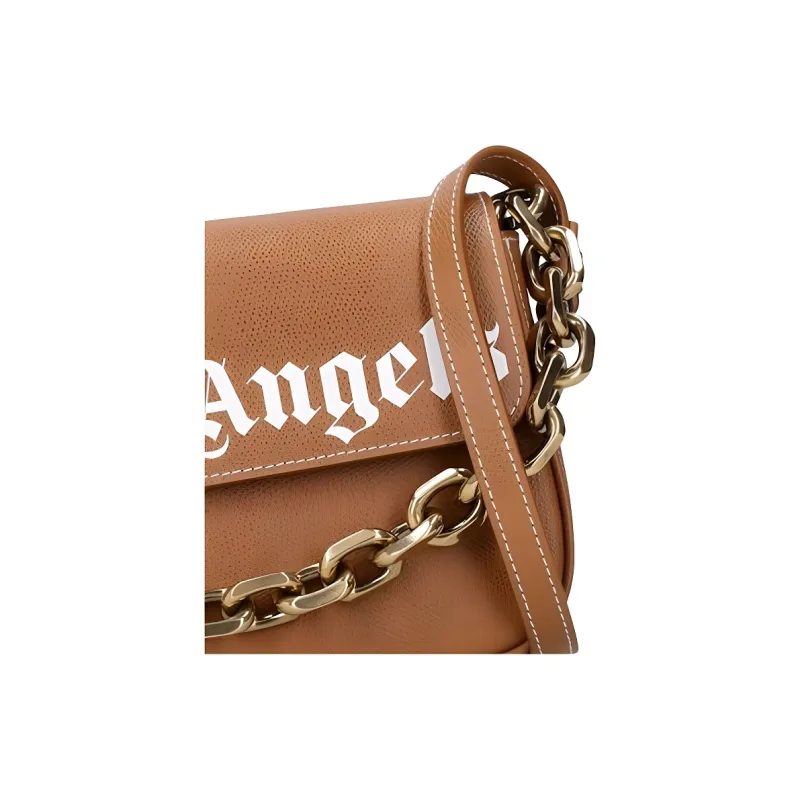 PALM ANGELS Calfskin Crossbody Bag Shoulder Bag Women's Brown-3