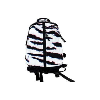 Indispensable Polyester Backpack Unisex Black White Zebra