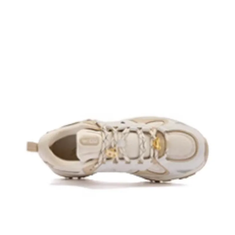 QIAODAN Cushioning Coverage Support Low Top Trail Running Sprint Running Shoes Women's Beige-3