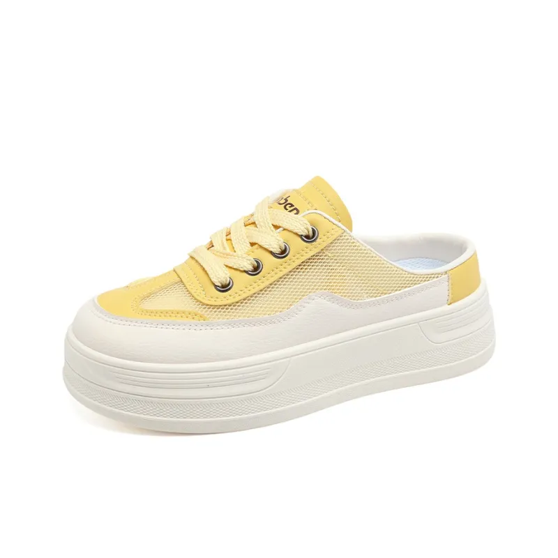 RENBEN Quiet Quick Dry Closed Toe Slippers Women's Yellow-2
