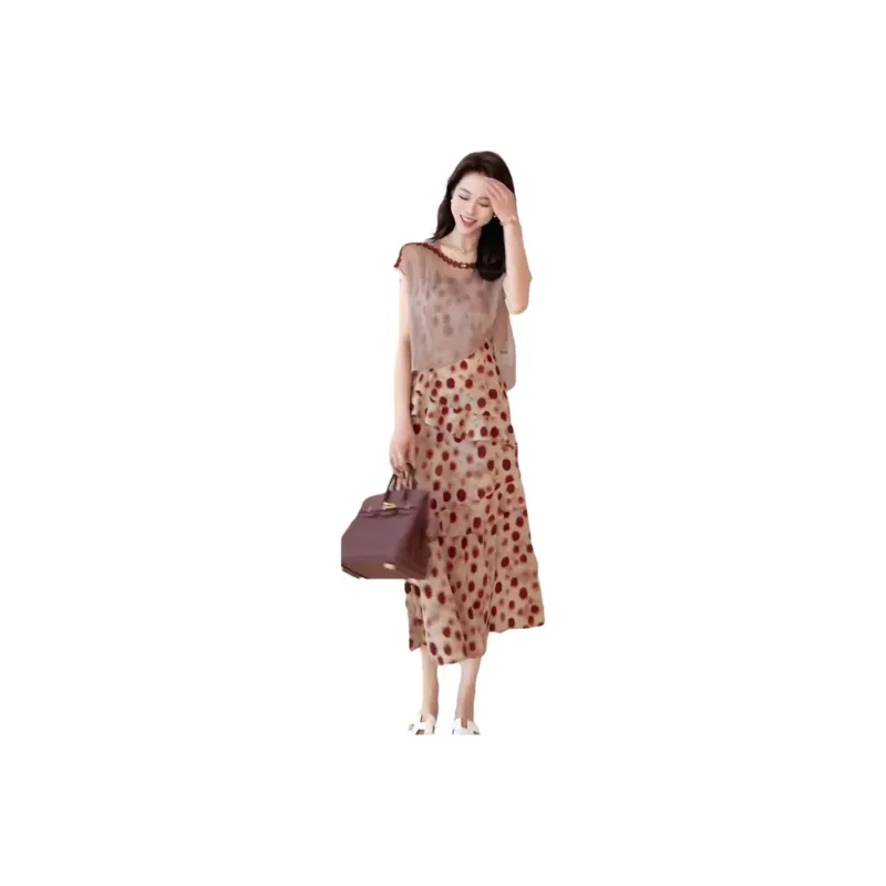 Mu Xiao Xin Two Piece Skirt Sets Women's-0