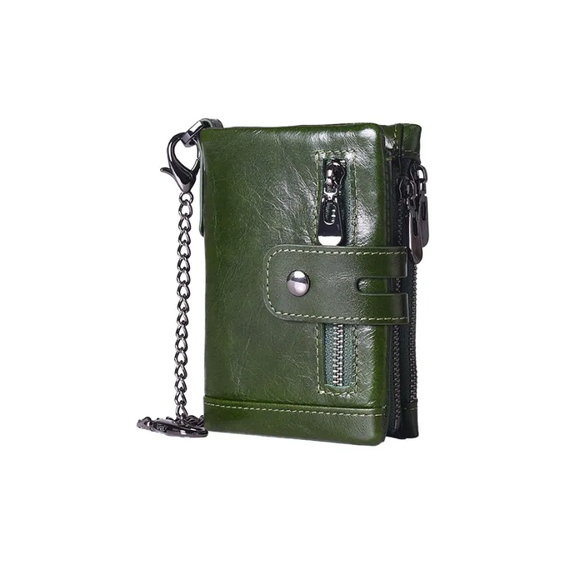 CARTELO Top Grain Cow Leather Coin Purse Multiple Card Slots Wallet Men's Black/Coffee/Brown/Red/Royal Blue/Green-7