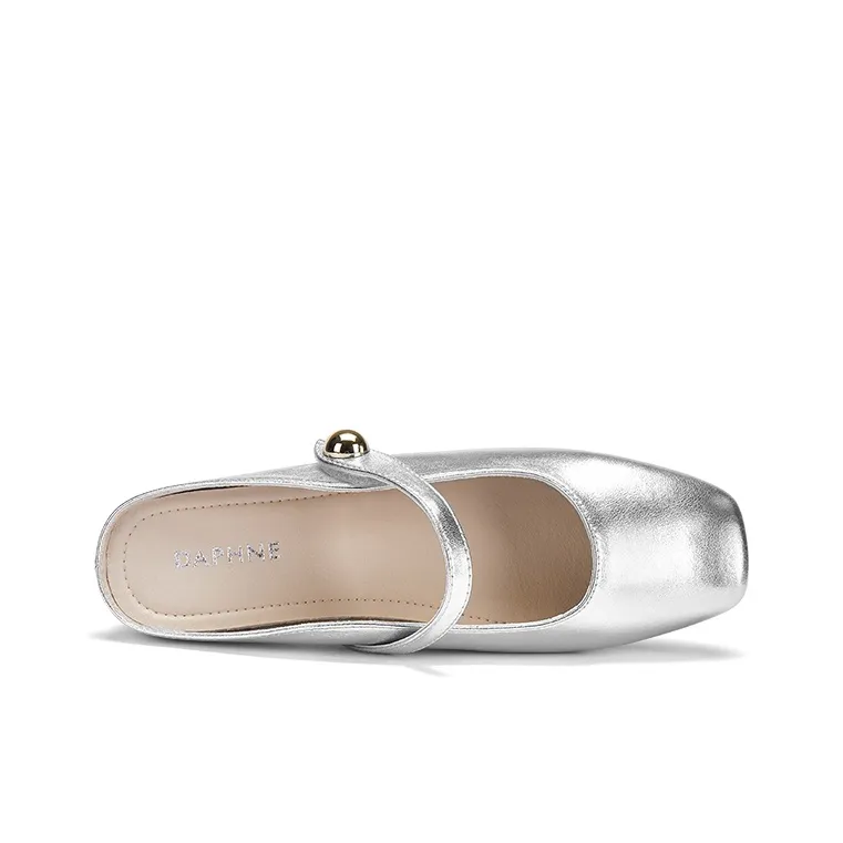 DAPHNE Slip Resistant Abrasion Resistant Closed Toe Slippers Women's Silver-3