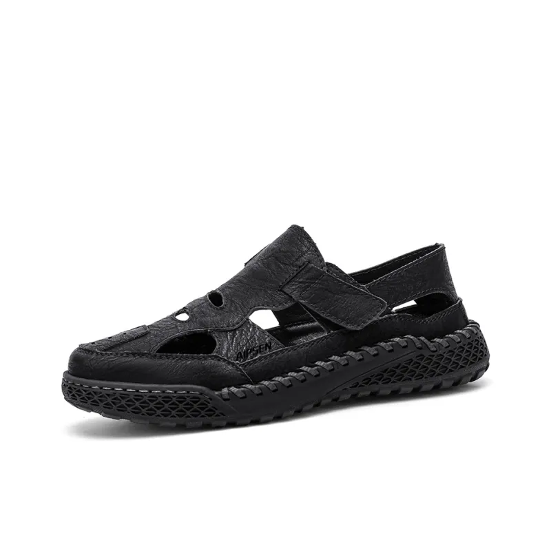 AIPSEN Slip Resistant River Trekking Shoes Men's Black-1