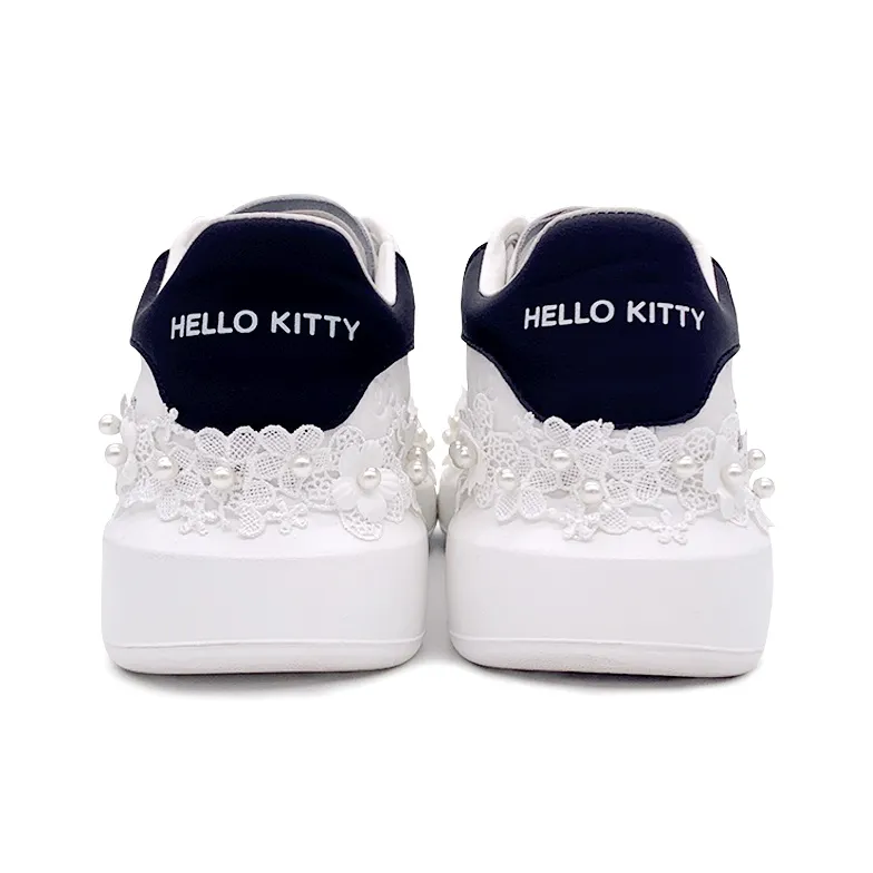 Hello Kitty White Low Top Casual Shoes Women's White Black-4