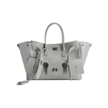 Balenciaga Cow Leather One Shoulder Handbag Trumpets Women's Cloud Gray
