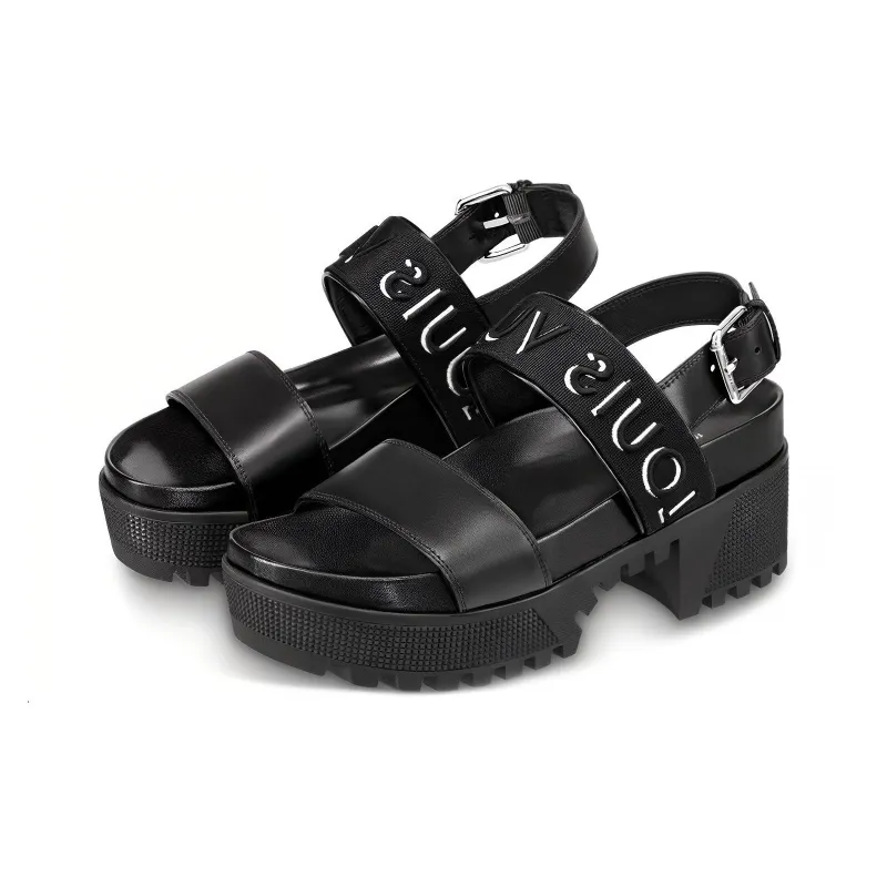 LOUIS VUITTON Laureate Platform Sandals 'Black' Women's-3